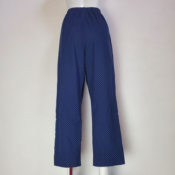 Vintage 80s Carriage Court Navy Polkadot Pants - Picture 3 of 8